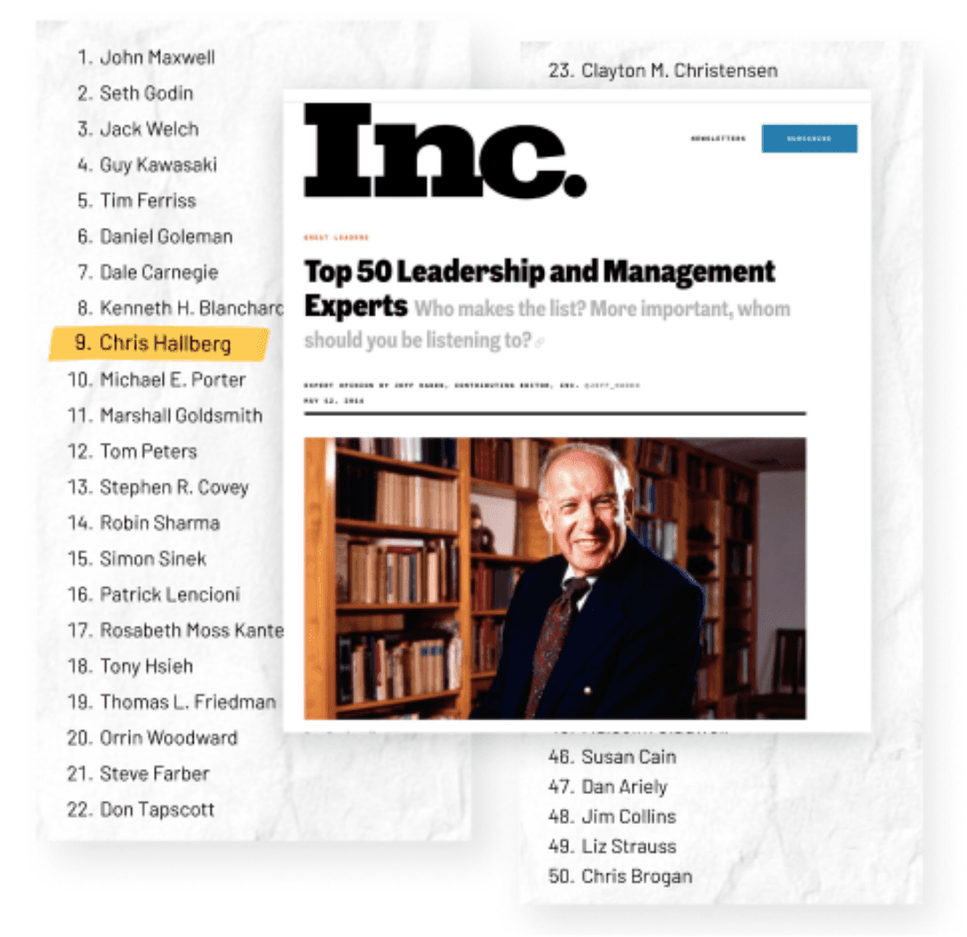 Inc.com Top 50 Leadership and Management Experts badge