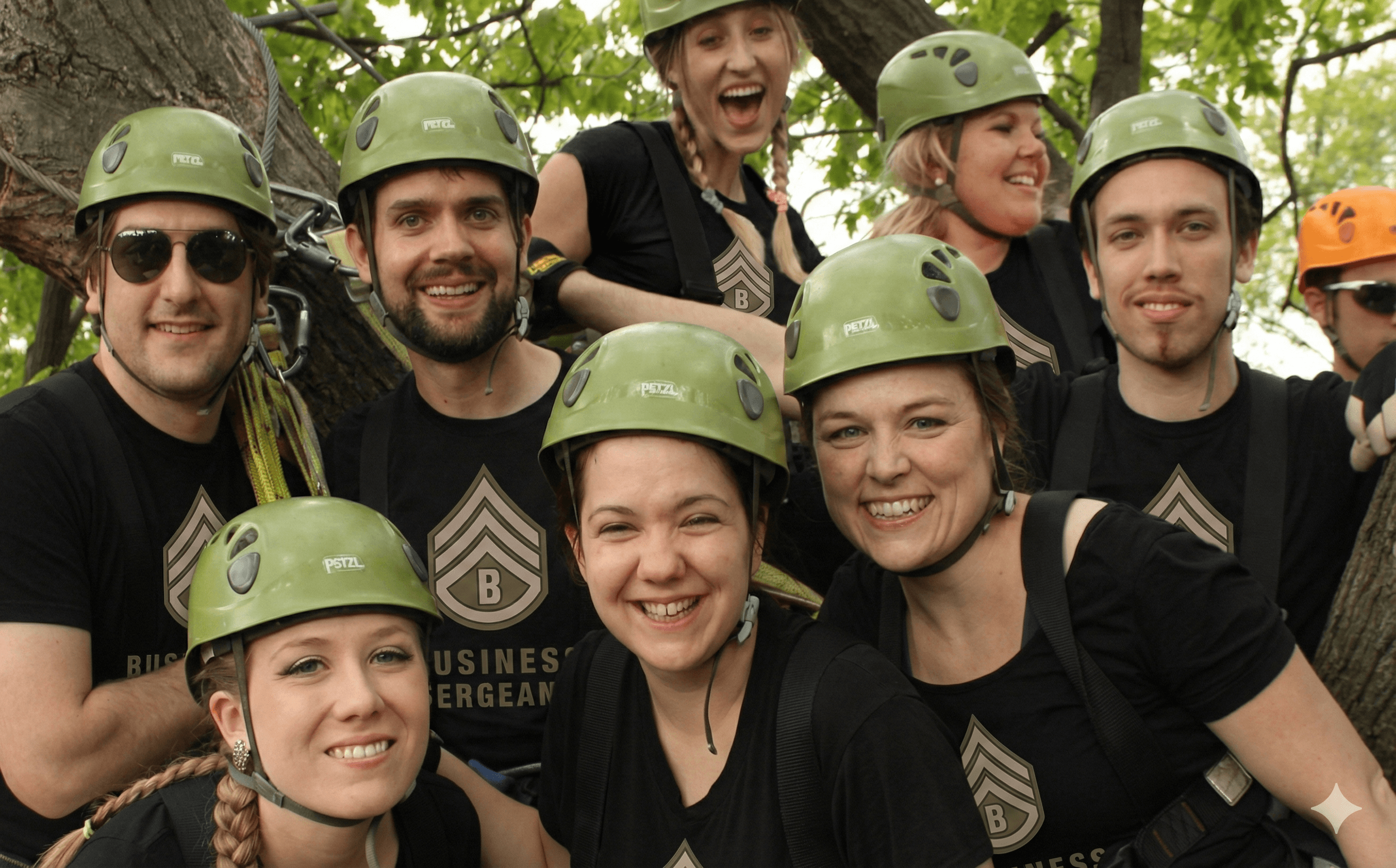 Veterans in Business Sergeant gear at a team-building event